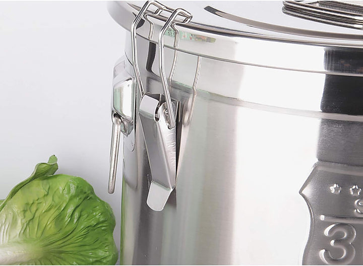 304 Edelstahl GetreidebehäLter Metall Kitchen Reis ÖL Storage Bucket Luftdichter Kanister Lebensmitt