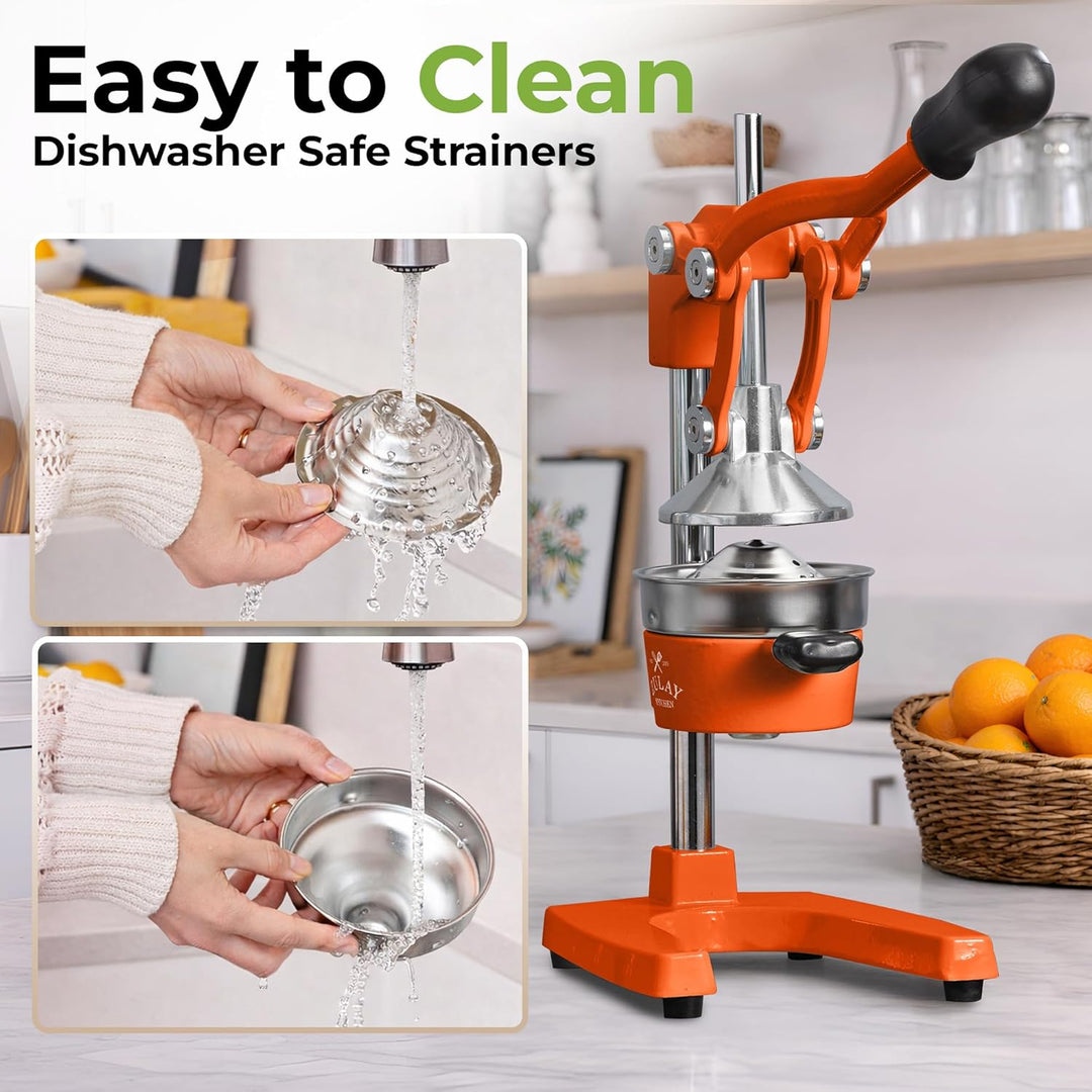 Zulay Kitchen Orangensaftpresse aus Gusseisen, robust, leicht zu reinigen, professionelle Zitruspres