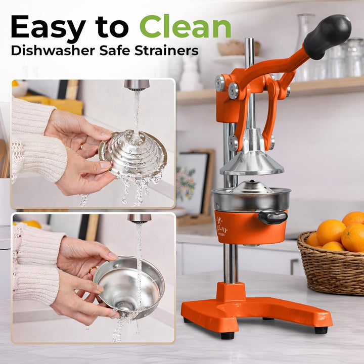Zulay Kitchen Orangensaftpresse aus Gusseisen, robust, leicht zu reinigen, professionelle Zitruspres