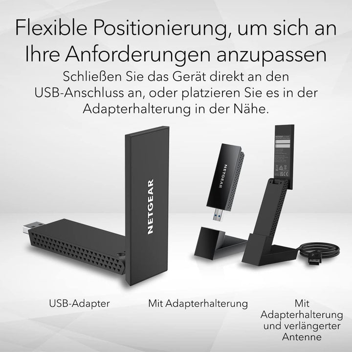 Netgear Nighthawk USB WLAN Stick WiFi 6E USB 3.0 USB Adapter (A8000) | AXE3000 Internet Stick Tri-Ba