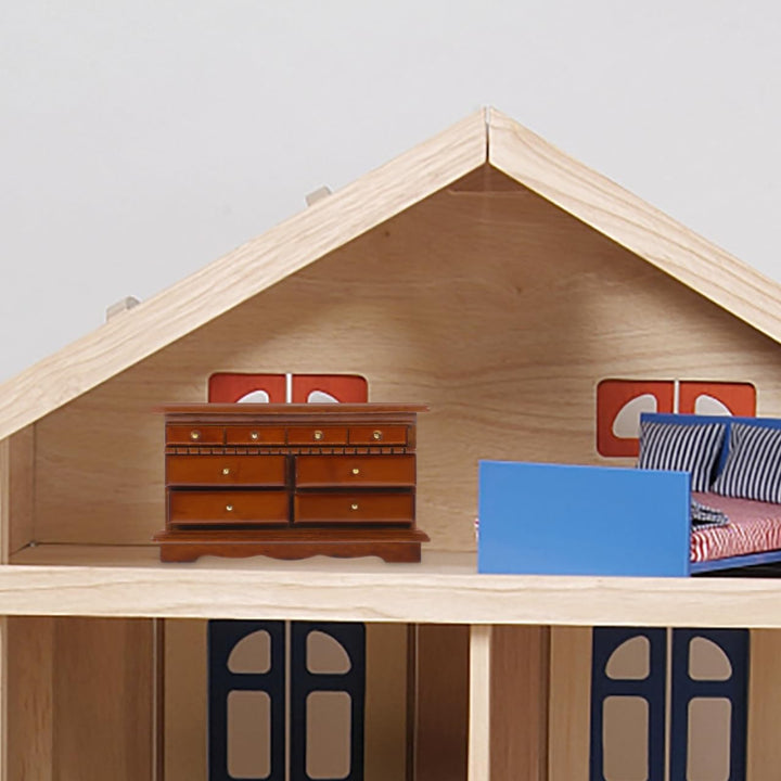 TOYANDONA Mini Möbel Tv-Schrank Holz Puppenhaus Zubehör Kommode Nachttisch 1:12 Massstab DIY Miniatu