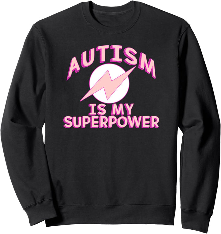 Autim is my Superpower Awareness Matching Kids Meme Pink Sweatshirt