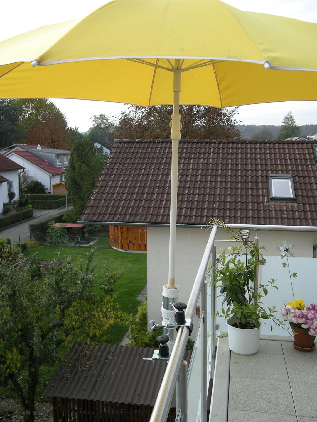 Balkon Halter für Schirmstöcke 25,5 bis 42 mm Ø - 2 Stück BALKON - Distanz SONNENSCHIRMHALTER für BA