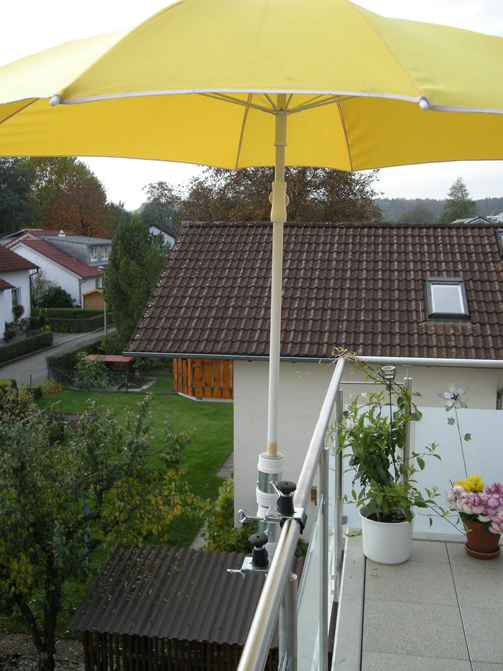 Balkon Halter für Schirmstöcke 25,5 bis 42 mm Ø - 2 Stück BALKON - Distanz SONNENSCHIRMHALTER für BA