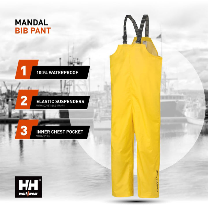 Helly Hansen Workwear Helly Hansen Regenlatzhose Mandal Bib 70529 Regen Latzhose 100% wasserdicht 31