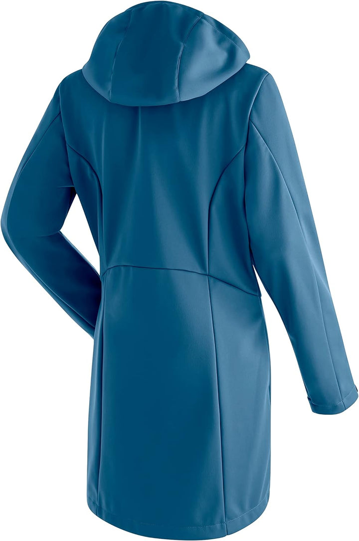 Maier Sports Damen Selina Mantel, atmungsaktiver Softshellmantel mit verstellbarer Kapuze, Winter Ou