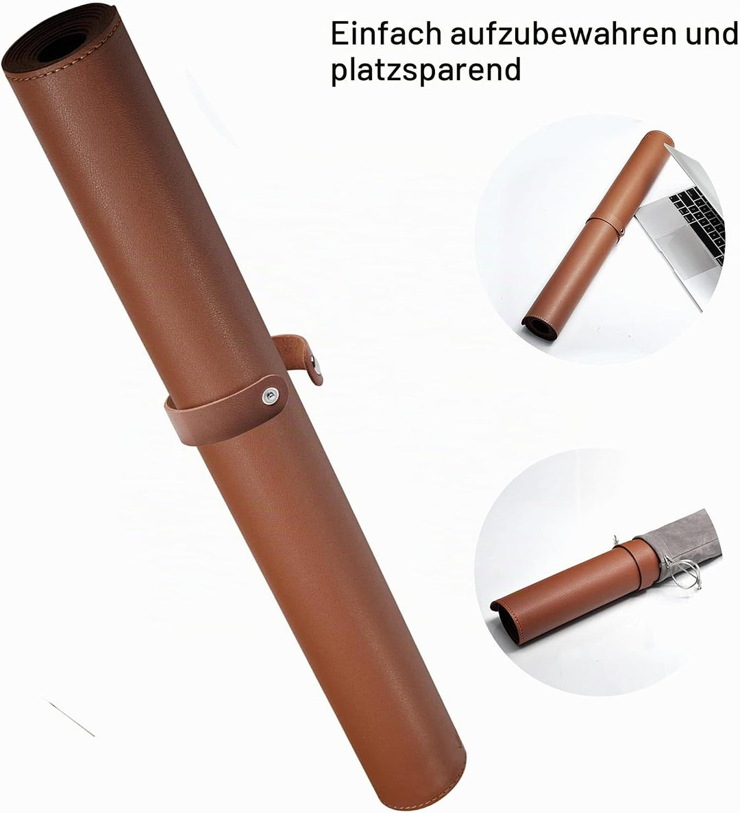 CENNBIE Schreibtischunterlage Leder 100 x 50cm, Extra grosse Tischunterlage, erweitertes PU-Leder Ma