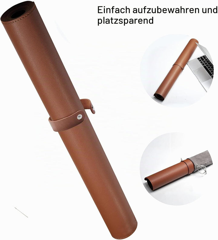 CENNBIE Schreibtischunterlage Leder 100 x 50cm, Extra grosse Tischunterlage, erweitertes PU-Leder Ma