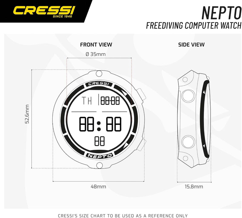 Cressi Nepto Watch Computer - Freitaucheruhr_Computer, Einheitsgrösse, Unisex Erwachsene Grün, Grün