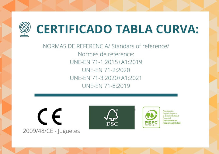 TWR ® - Gebogenes Brett mit CE-Zertifikat - Umweltfreundlich und handgefertigt aus Holz. Hergestellt