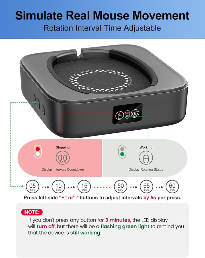 Meatanty Mechanischer Maus Jiggler, Mausbeweger mit AN/AUS, treiberfreier Computer-, nicht nachweisb