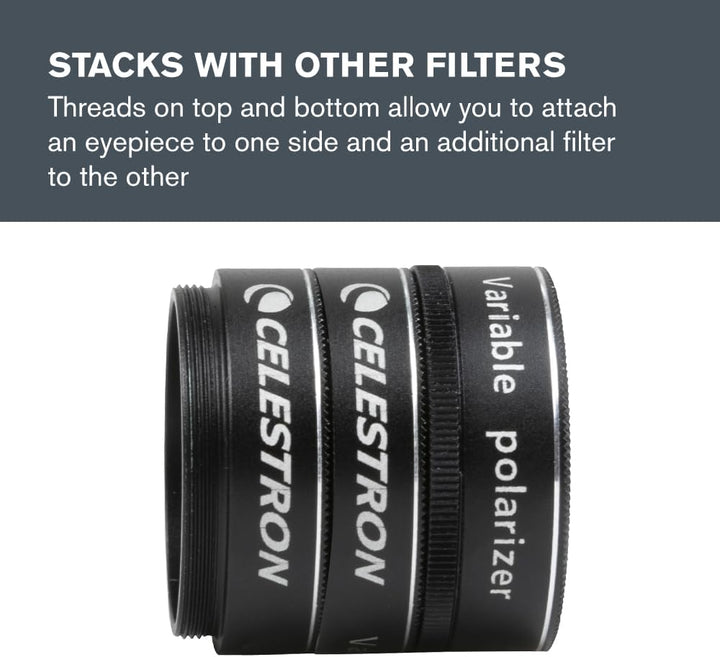 Celestron 94107 variabler Polarisations-Mondfilter – Reduziert Helligkeit und Blendung. Kompatibel m