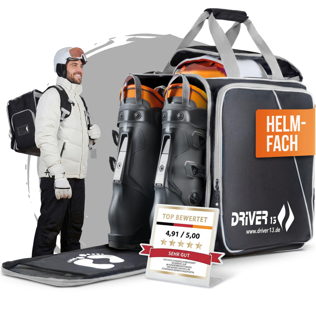 Driver13 Skischuhrucksack mit Helmfach Ideal für Deine Skischuhe mit Helmfach für Hart + Snowboard B
