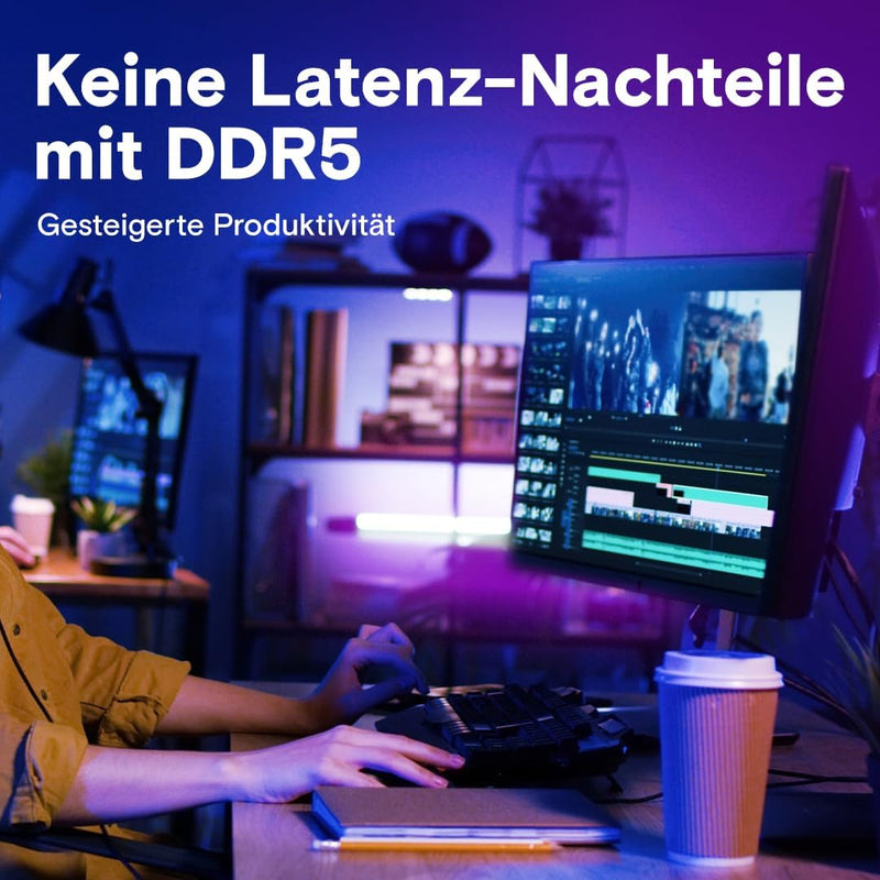 Crucial RAM 32GB DDR5 5200MHz (oder 4800MHz) Desktop Arbeitsspeicher CT32G52C42U5 32GB 5200MHz, 32GB