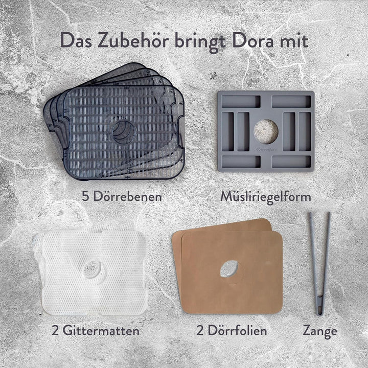 SPRINGLANE Dörrautomat Edelstahl Dora, Dörrgerät, Trockner für Obst, Fleisch & Kräuter inkl. 5x Dörr