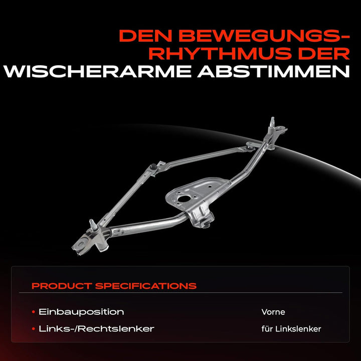 Frankberg 1x Scheibenwischer Wischergestänge ohne Motor Vorne Kompatibel mit A6 4B2 C5 1.8L-4.2L 199