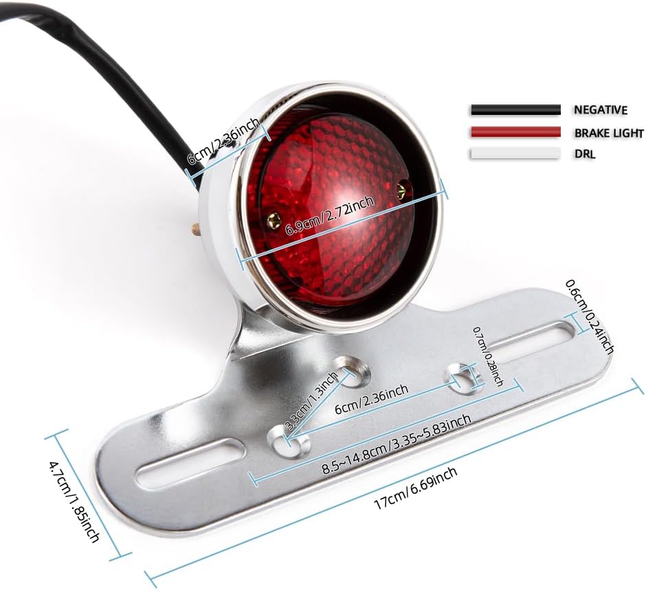 E24 E-Geprüft Motorrad Rücklicht LED Mit Halterung 12V Bremslicht Kennzeichenbeleuchtung Rotlicht fü
