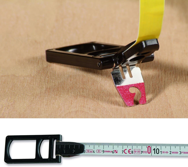 STABILA 17222 Bandmass BM 50 W, 30 m, weisslackiertes Stahl-Messband, mit Universalhaken