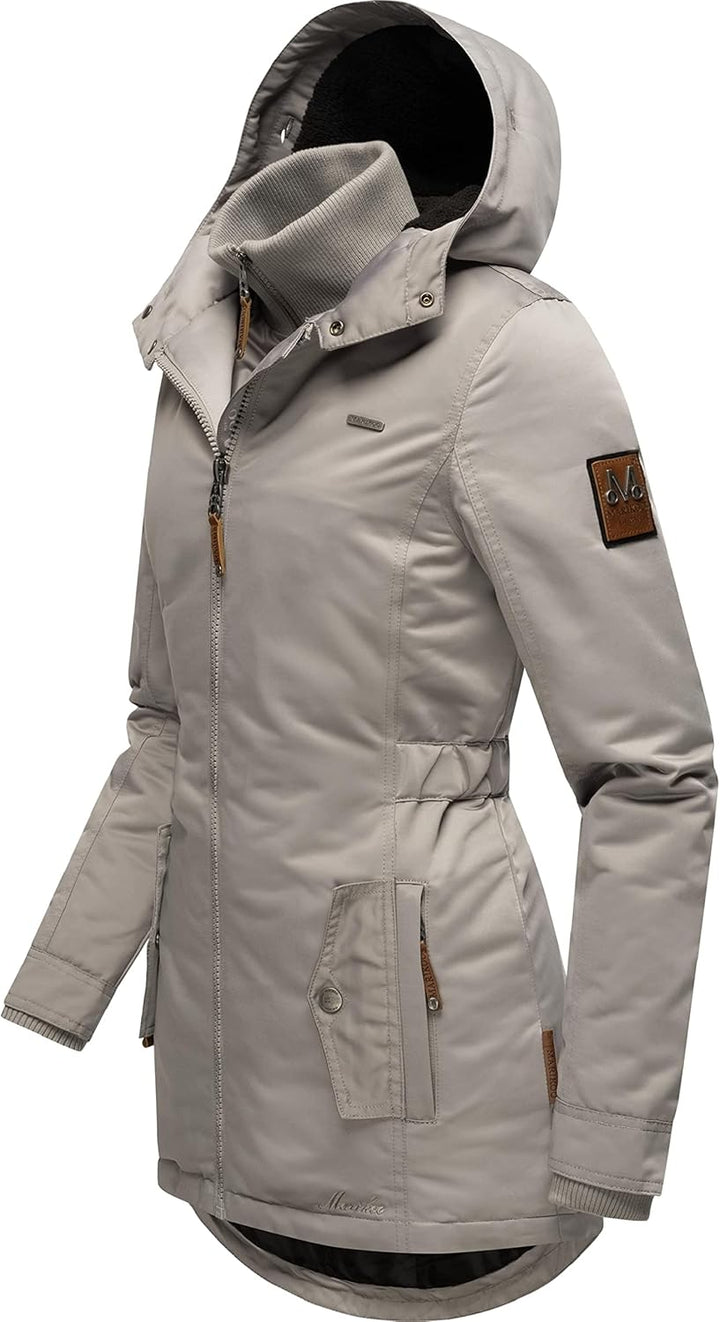 MARIKOO Damen Warmer Winterparka mit Kapuze Sanakoo XS-XXL XL Zinc Grey, XL Zinc Grey