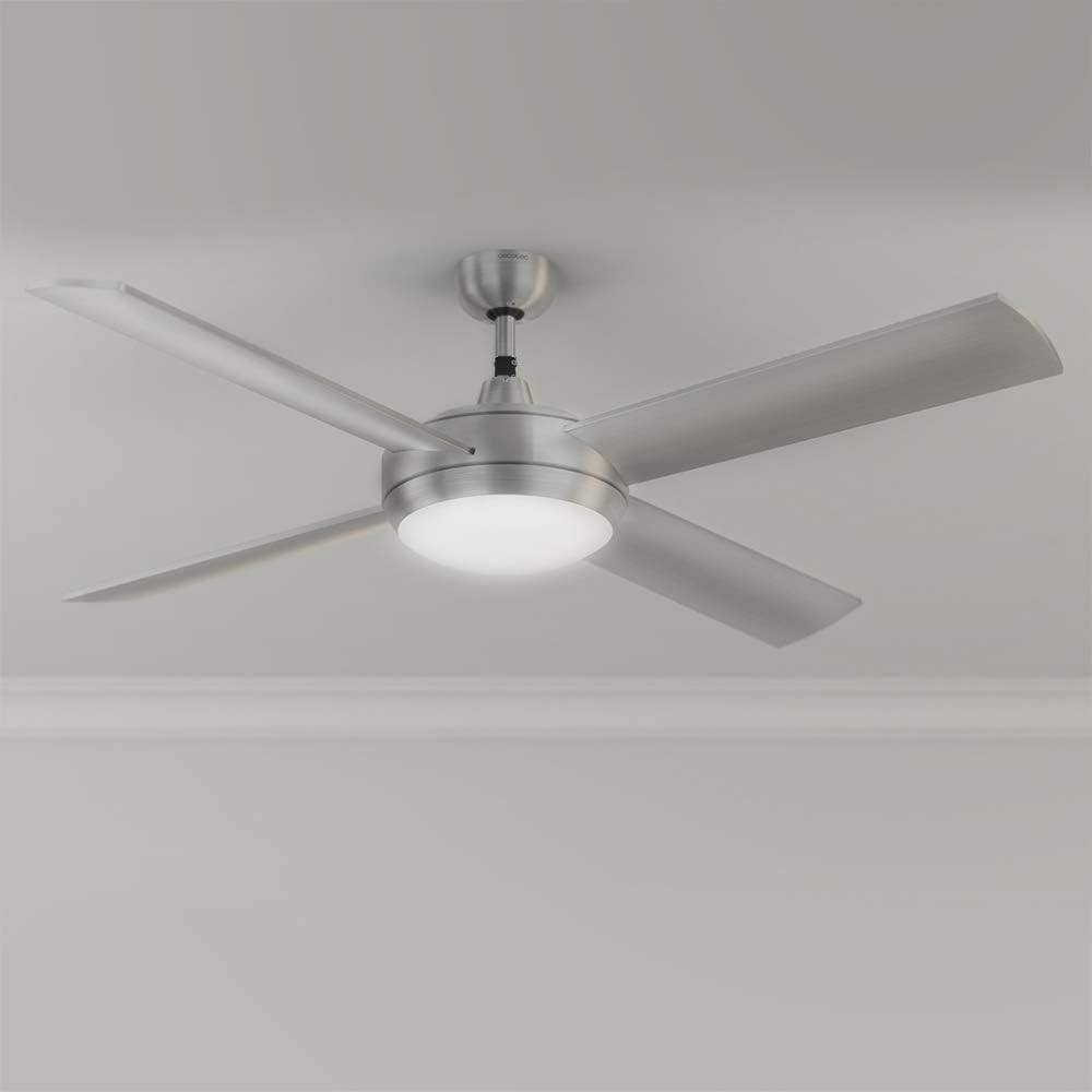 Cecotec Deckenventilator EnergySilence Aero 570 60 W (52", Stahl) Silber Mit Licht | Befehl, Silber