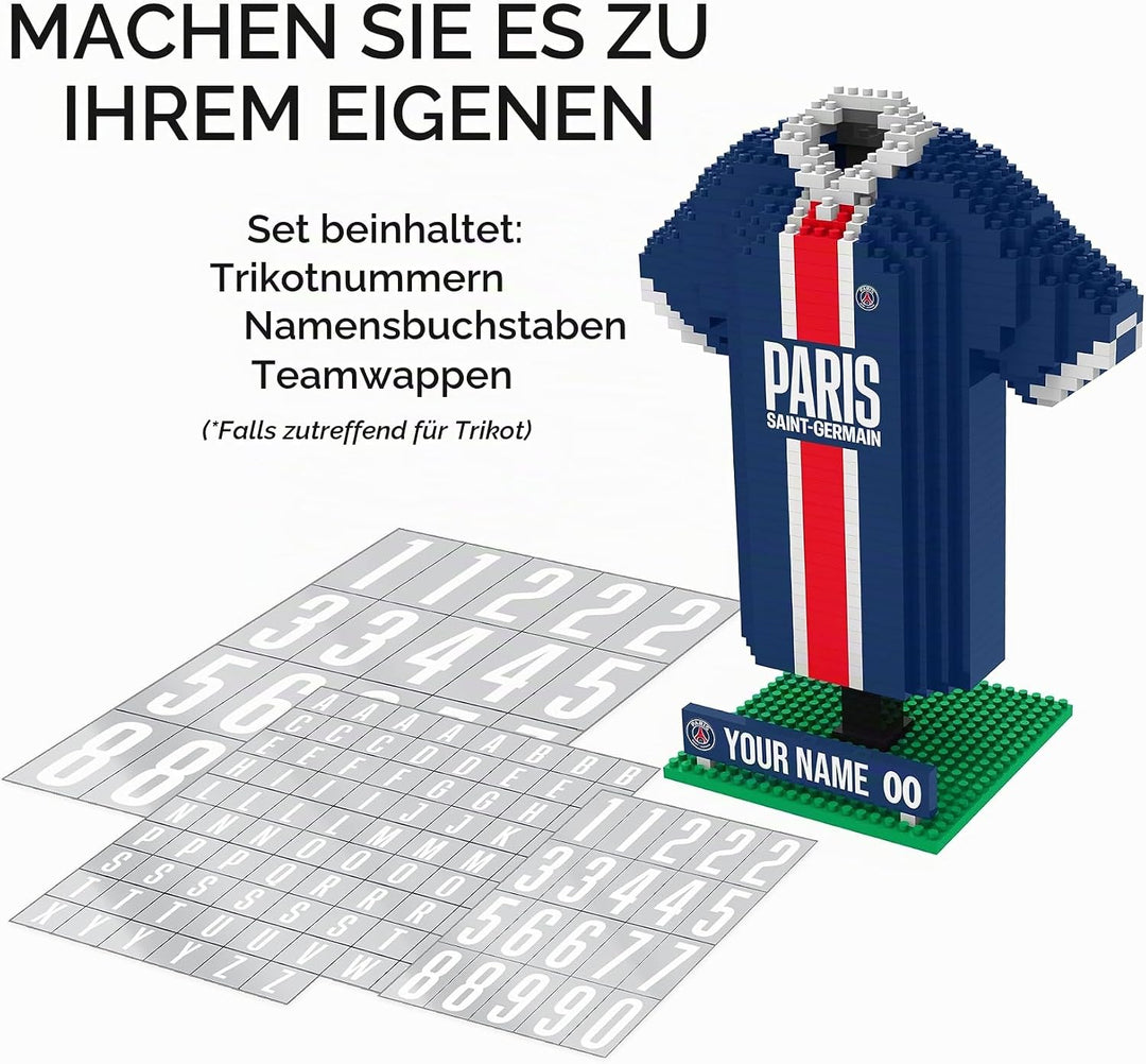 FOCO Offizielles Lizenzprodukt Personalisiertes Fussball-3D-BRXLZ-Schreibtisch-Trikot (Paris Saint G