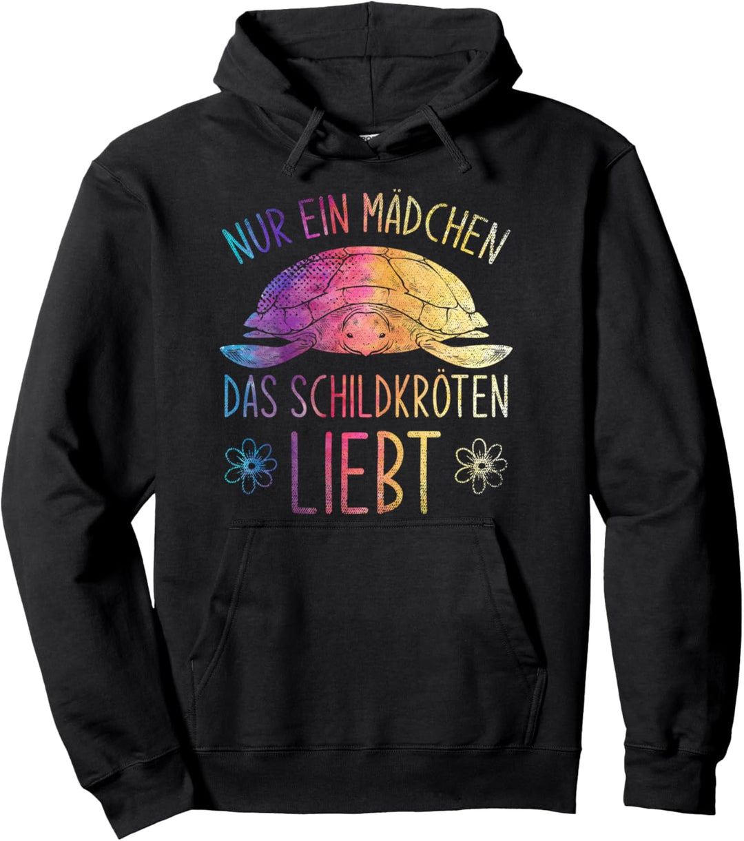 Nur ein Mädchen das Schildkröten liebt Buntes Schildkröte Pullover Hoodie