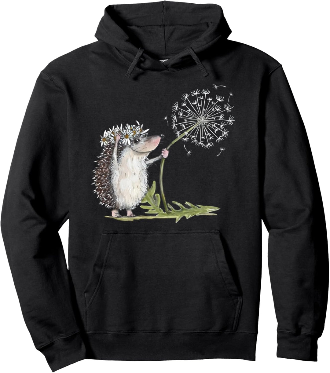 Igel mit Pusteblume Pullover Hoodie