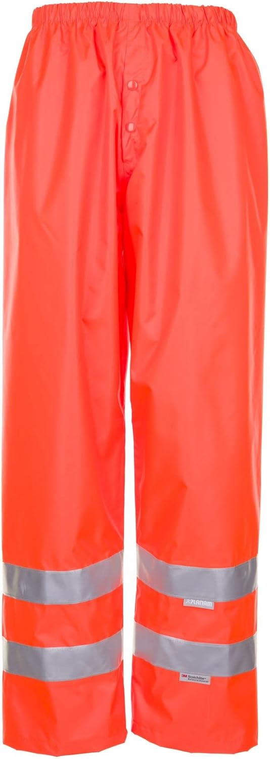 Planam Warnschutz/Wetterschutz Herren Regenhose Uni Orange Modell 2064 / Uni Gelb 2065, S Orange