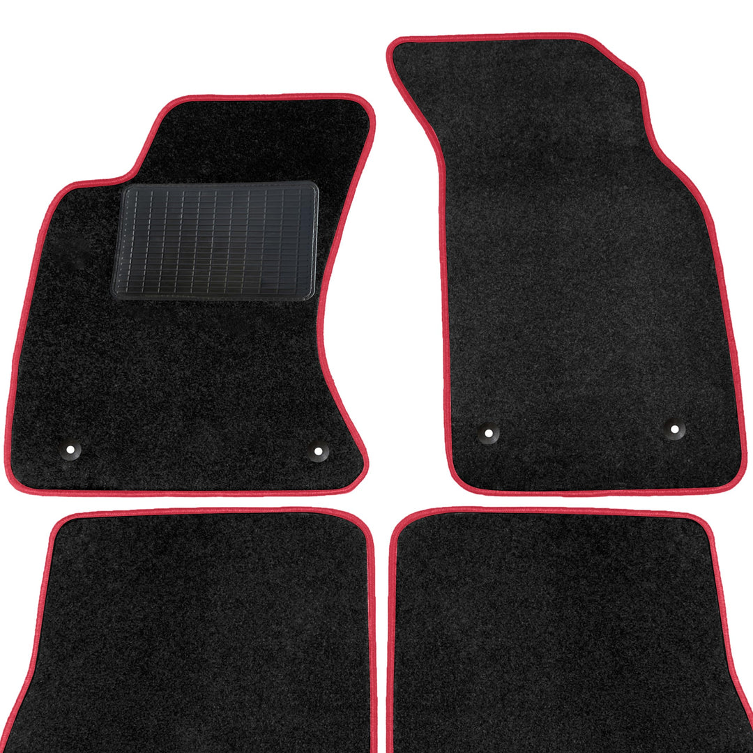 moto-MOLTICO Fussmatten Auto Velours Autoteppiche Schwarz Automatten Set 4-teilig passend für Audi A