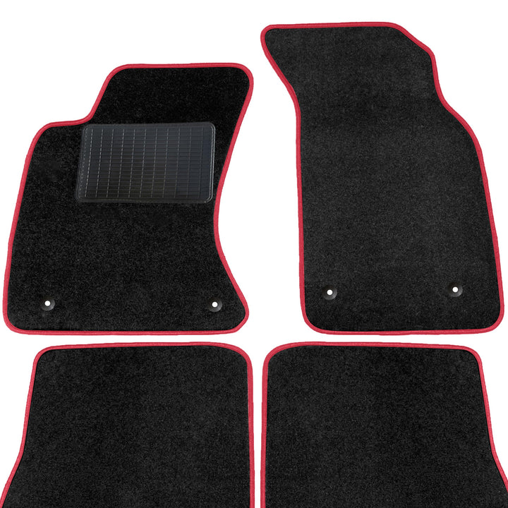 moto-MOLTICO Fussmatten Auto Velours Autoteppiche Schwarz Automatten Set 4-teilig passend für Audi A