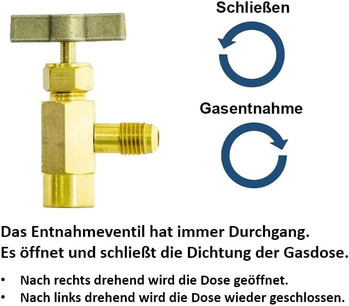 Füllset R290 Gasdose 370g + Ventil + Füllschlauch + Einstechventil BPV-31 für Klimaanlage, Wärmepump