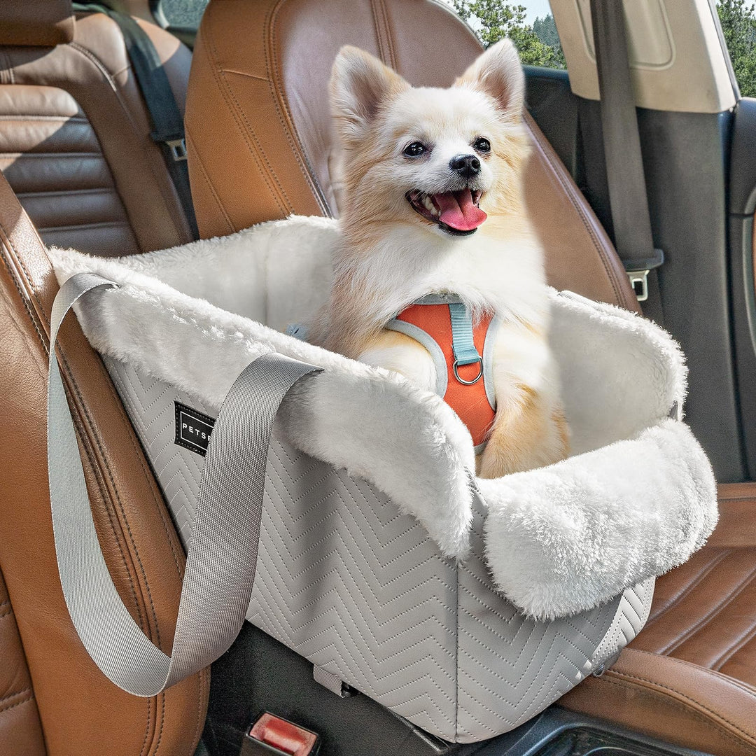 PETS FITHunde Mittelkonsole Auto, Autositz für kleine Hunde mit verbesserten Sicherheitsgurten, wasc