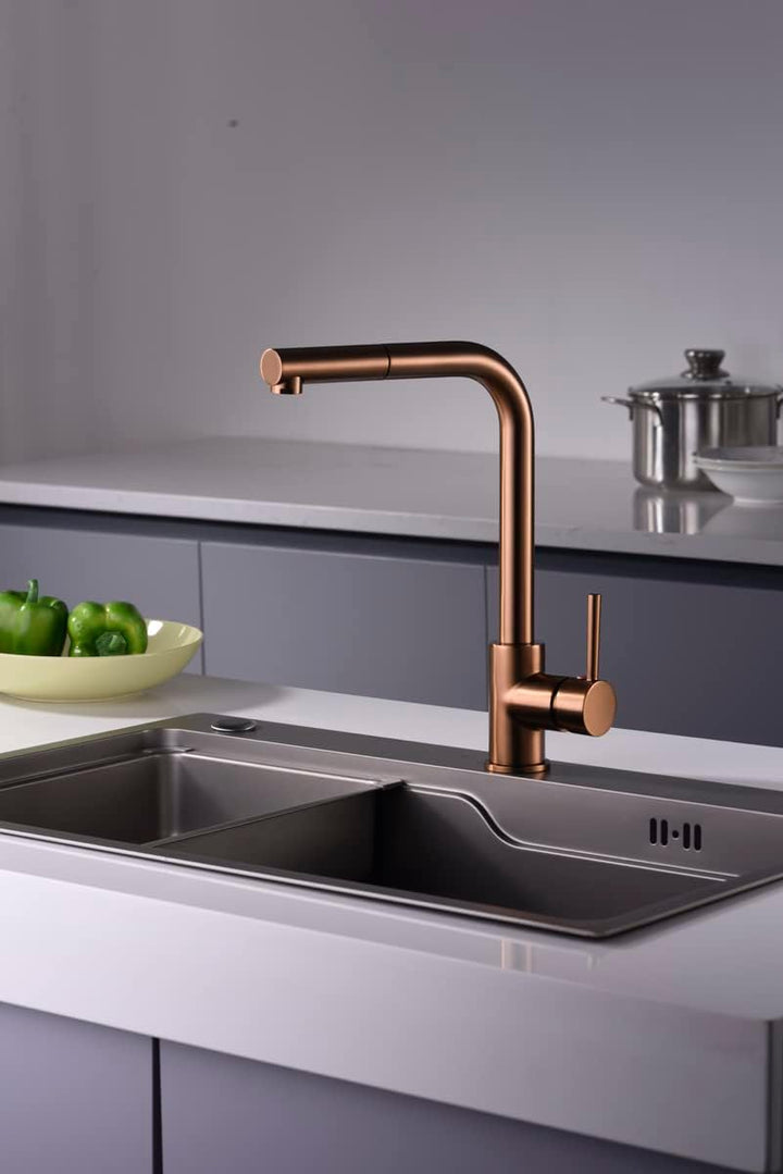 Imex Malta GCE006/ORC Einhebel-Küchenarmatur mit herausziehbarer Dusche, Einhebel-Küchenarmatur, geb