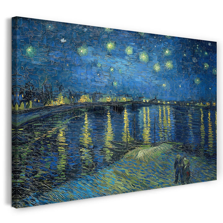 Printed Paintings Leinwand (100x70cm): Vincent Van Gogh - Sternennacht über die Rhône (1888) 100x70