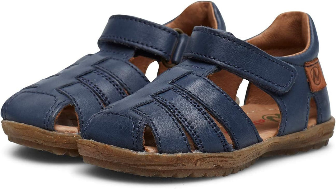 Naturino SEE-Halboffener Lederschuh-Taupe 22 EU Blau, 22 EU Blau