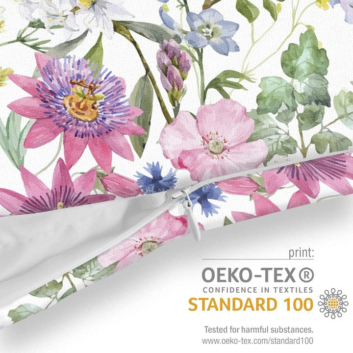 VOID Blumen Blumenmuster Frühlingsblumen 80x80 Kissenhülle Polyester Zierkissen Couchkissen Ostern O