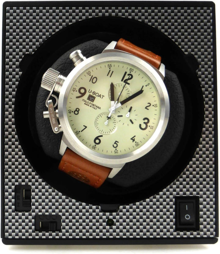 Erweiterbarer Uhrenbeweger für 3 Uhren Boxy CARBON EDITION PRO3 Base MED - Neueste Kollektion 2024