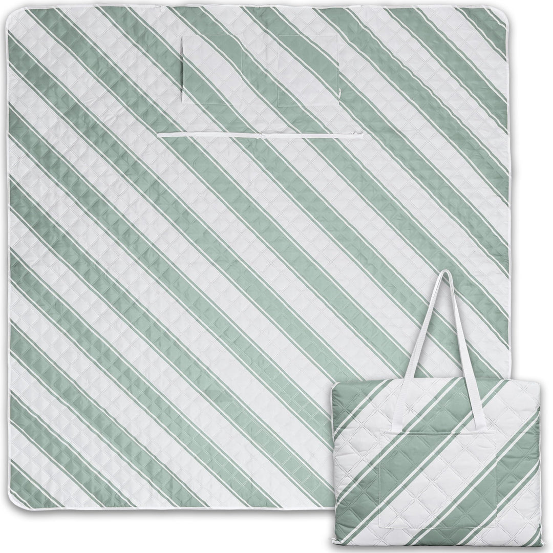 Picknickdecke wasserdicht 150x200cm isoliert & gepolstert - Stranddecke sandfrei – ideal für Camping
