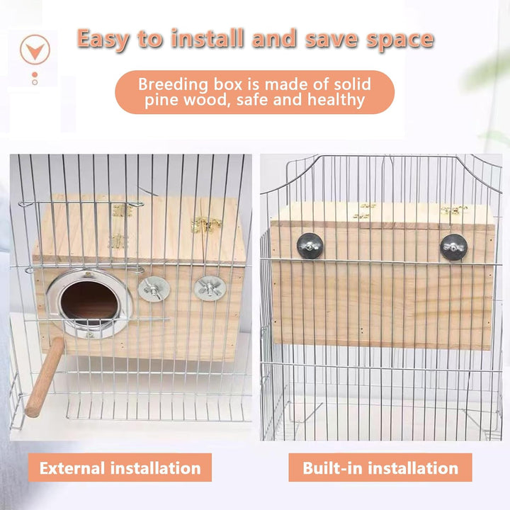 1 Stücke Massivholz Papagei Zucht Box,Durable Vogelzuchtbox Nistkasten Vogelhaus Nisthaus Vogelzucht