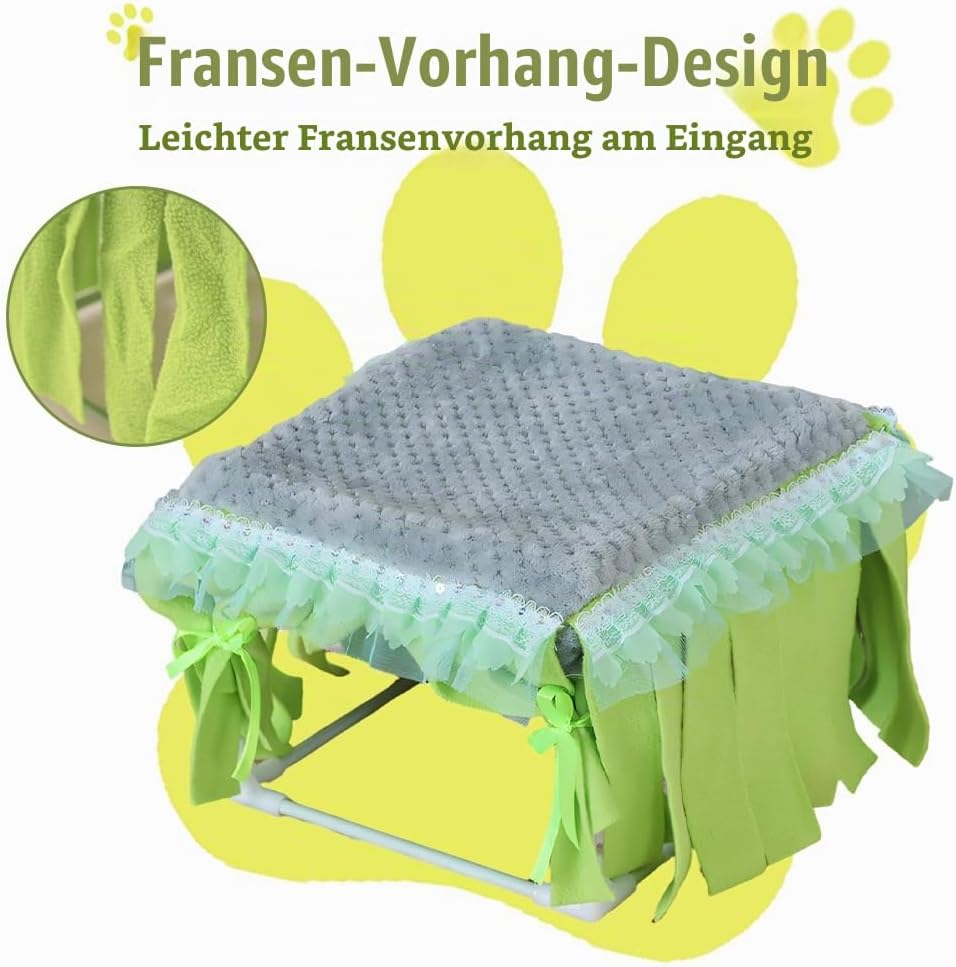 DONGKER Meerschweinchen Bett, Kuschelig Meerschweinchenversteck, 24x24x19 cm, Gemütliches Kleintierb