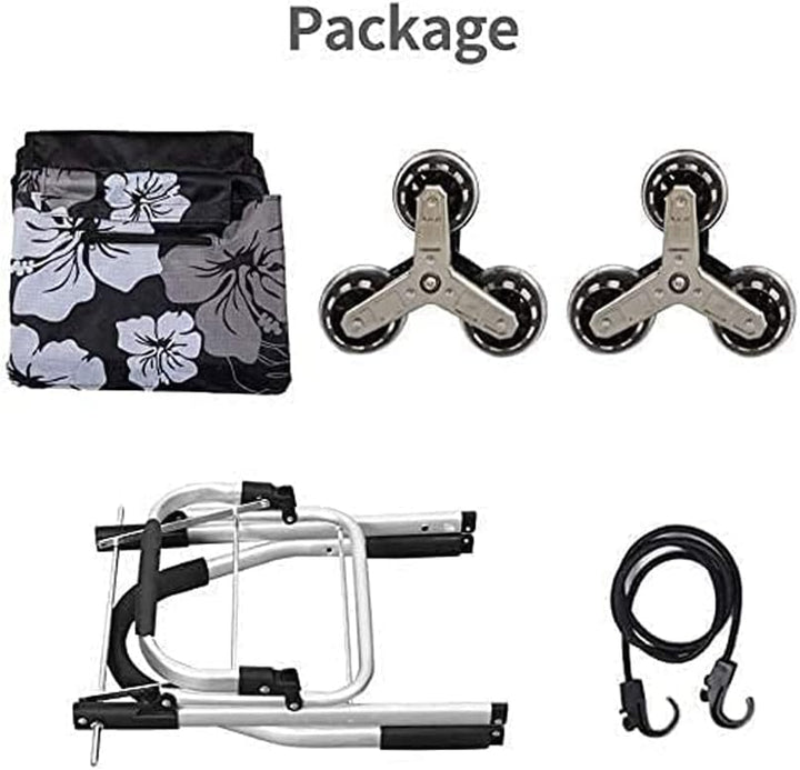 HOMCENT klappbar Einkaufstrolley grosse Kapazität abnehmbare Tasche Treppensteigen Installation einf