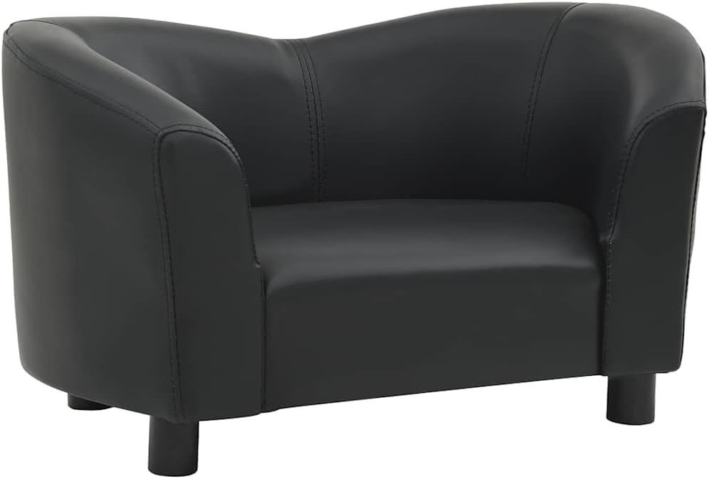 vidaXL Hundesofa Schwarz 67x41x39cm Kunstleder Hundecouch Hundebett Haustier, Schwarz