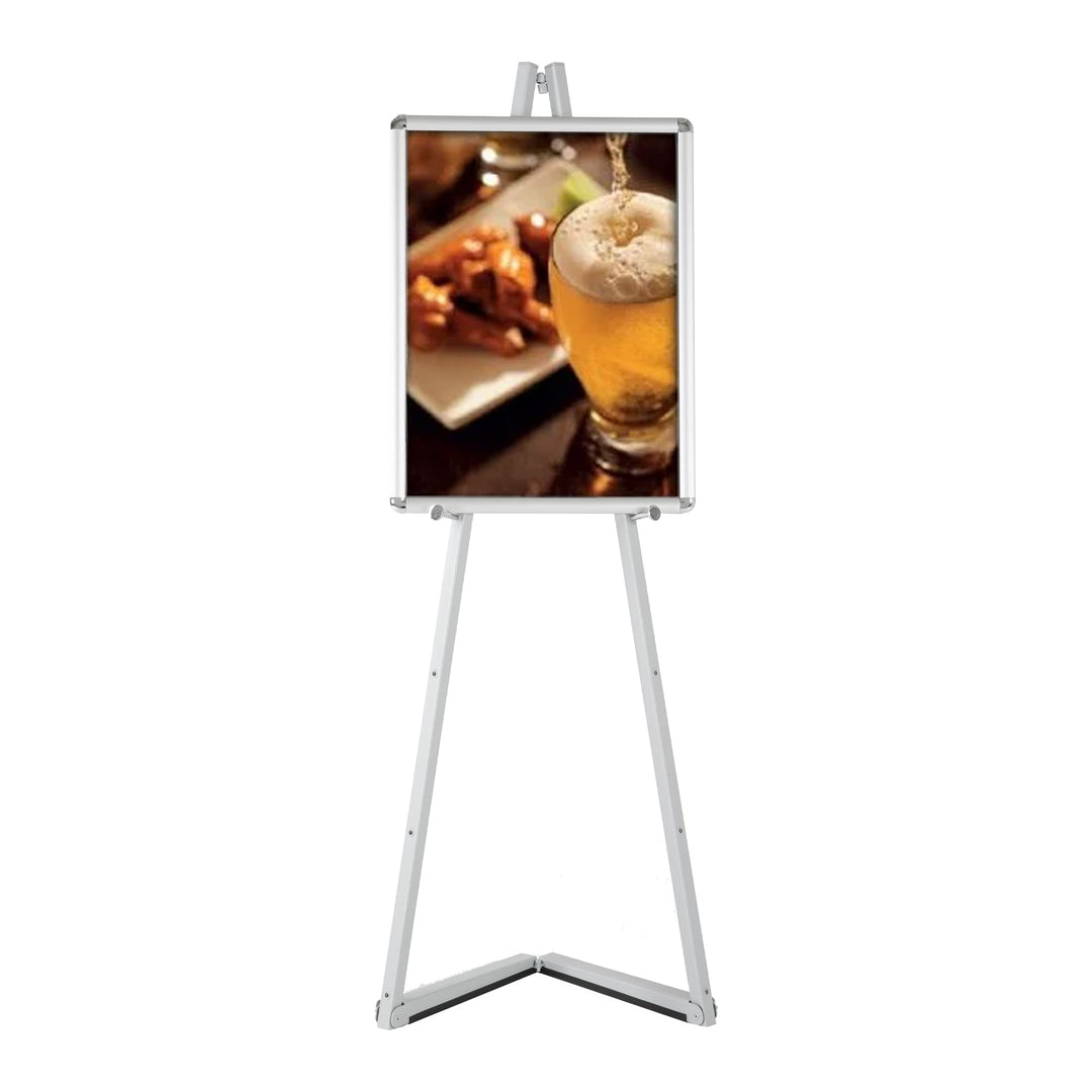 Mobile Staffelei aus Aluminium in Silber | Easel für Rahmen bis 120 cm höhe | Künstler Staffelei bis