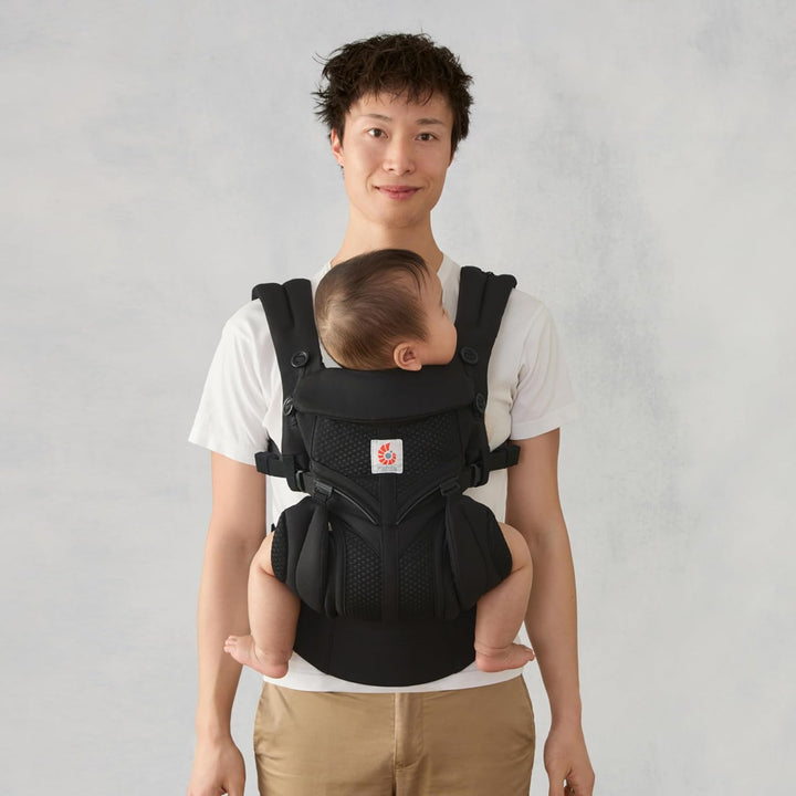 Ergobaby Babytrage für Neugeborene ab Geburt bis 20kg, 4in1 Omni 360 Cool Air Mesh Kindertrage Trage