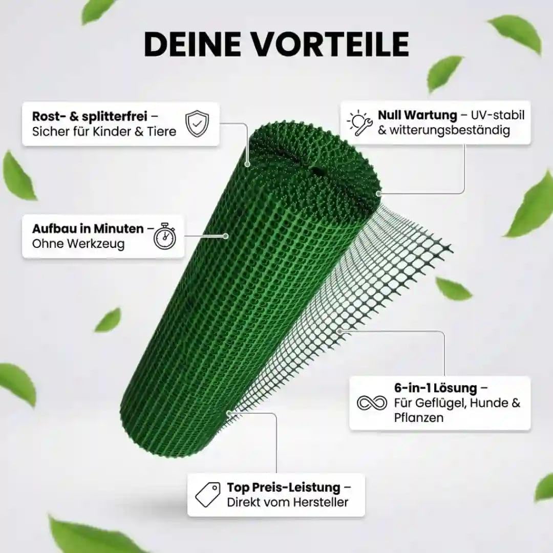 Florade® HD-PE-Kunststoffzaun | Robust &amp; witterungsbeständig vielseitig einsetzbar | Attraktive Farb