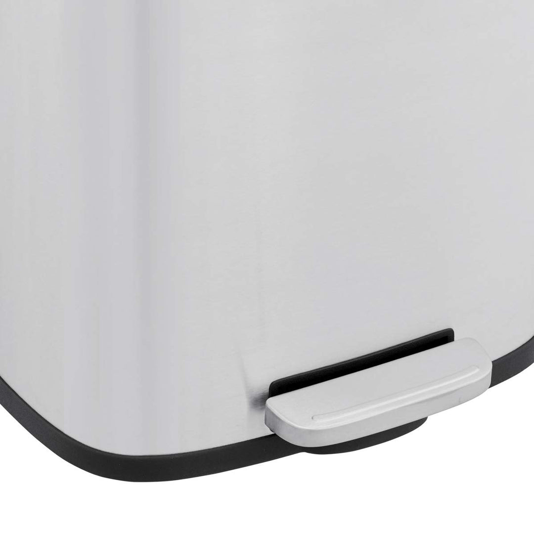 SVITA Mülleimer TQ30 silber 30L Treteimer Edelstahl Abfallbehälter Müllsammler mit Pedal Edelstahl S