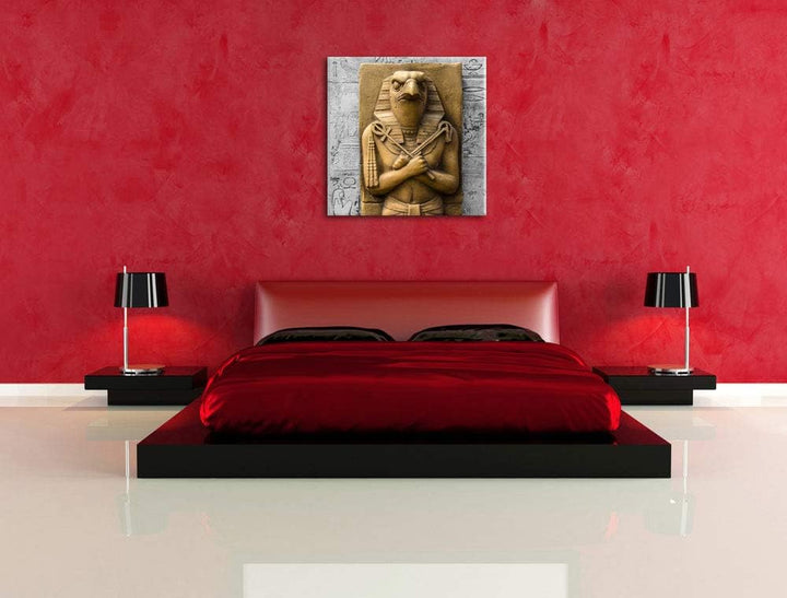 Pixxprint Horus der ägyptische Gott als Leinwandbild/Grösse: 70x70 cm/Wandbild/Kunstdruck/fertig bes