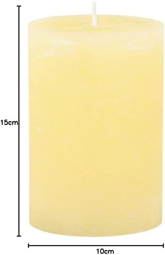 Macon rustikale Stumpenkerze Kerze Antik Altarkerzen 100% Paraffin lange Brenndauer (Melon-gelb, 15x