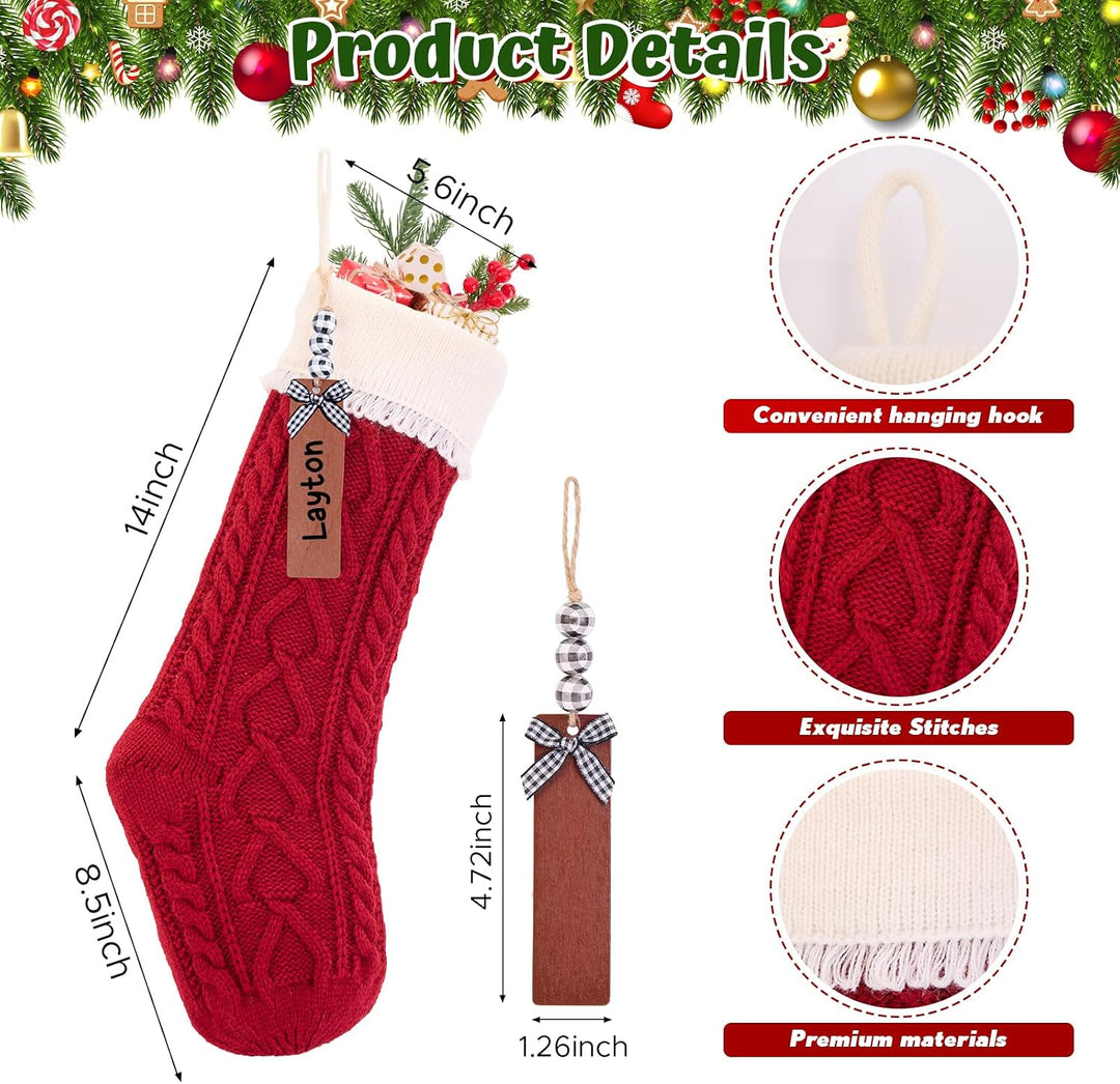 Weihnachtsstrümpfe, Kamin, Weihnachtsbaumschmuck, Ornamente für Urlaub, Familie, Freunde (weiss-rot,