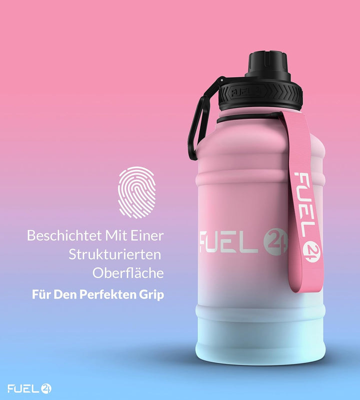 Fuel24 Extra Stark Trinkflasche Edelstahl Metall 1.3L & 2.2L - Auslaufsicher & BPA-Frei Wasserflasch
